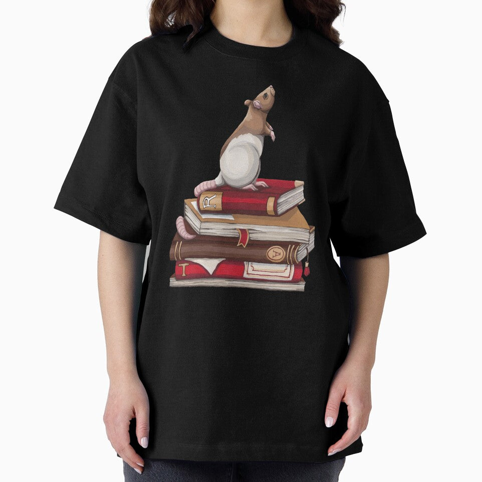 Rat on a Stack of Books by HighFives555 T-Shirts, Hoodie, Sweatshirt | BlankRebels.com (Image 2)