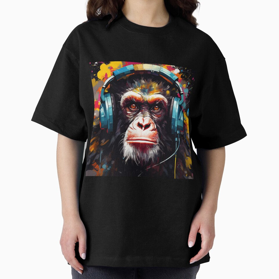 DJ Monkey Thinker with Headphones by GrinGalore T-Shirts, Hoodie, Sweatshirt | BlankRebels.com (Image 2)