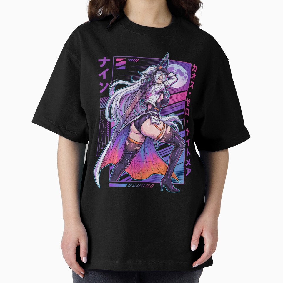 Nine Chaos Zero Nightmare Vanguard Mercenary Big Sword Galaxy Top Fan Art Portrait by HakoCity T-Shirts,... (Image 2)