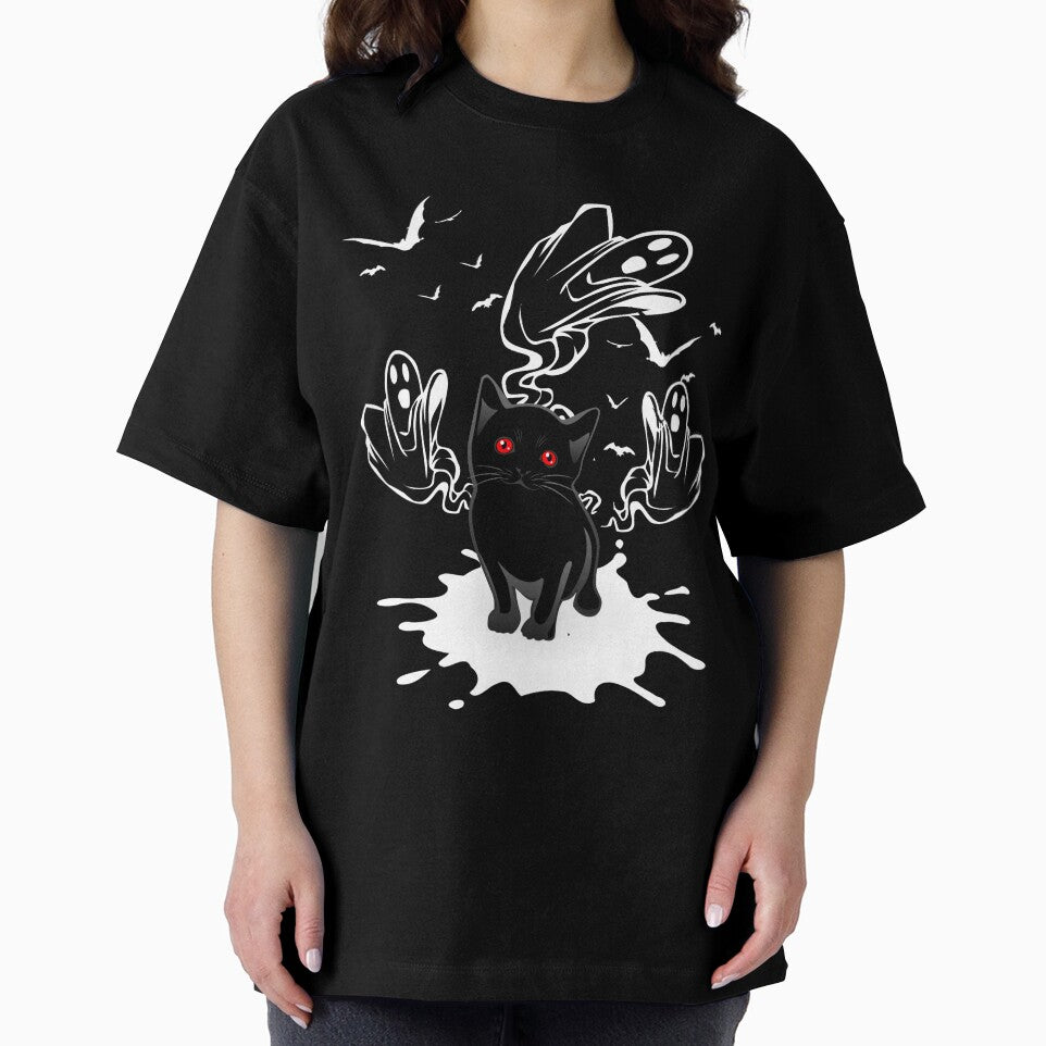 Meoween with ghosts | Halloween Kitty by ZOBBI T-Shirts, Hoodie, Sweatshirt | BlankRebels.com (Image 2)