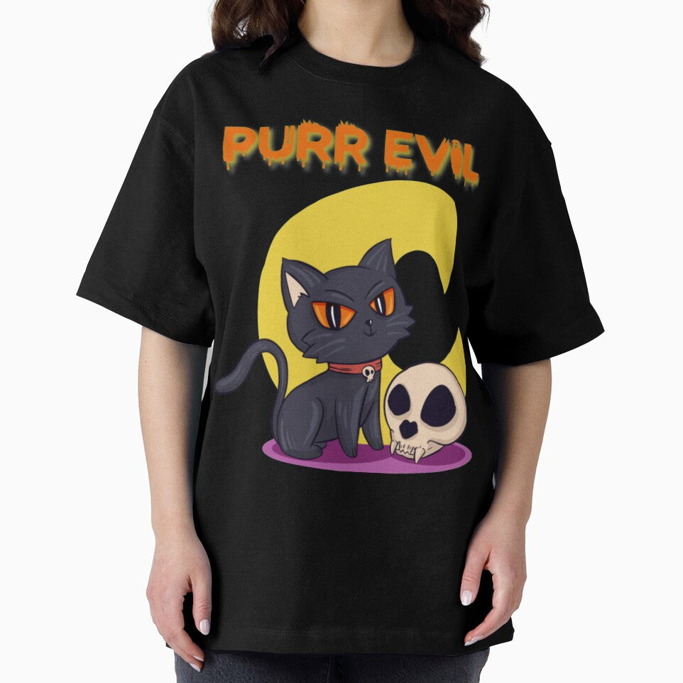 Purr Evil Cat Halloween by NoelBourke T-Shirts, Hoodie, Sweatshirt | BlankRebels.com (Image 2)