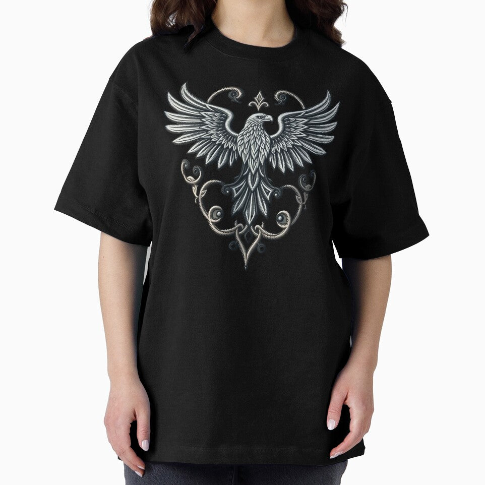 Silver Eagle with Ornate Frame, Heraldic Design for Apparel and Accessories by TheGaliyaStudio T-Shirts,... (Image 2)