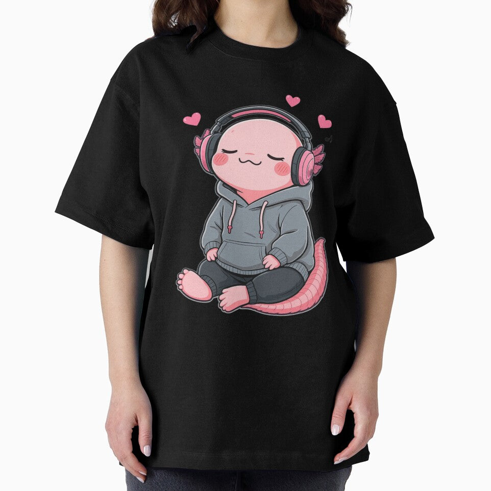 Love Music Axolotl – Lo-Fi Romance Chill Illustration by ColorSplash123 T-Shirts, Hoodie, Sweatshirt (Image 2)