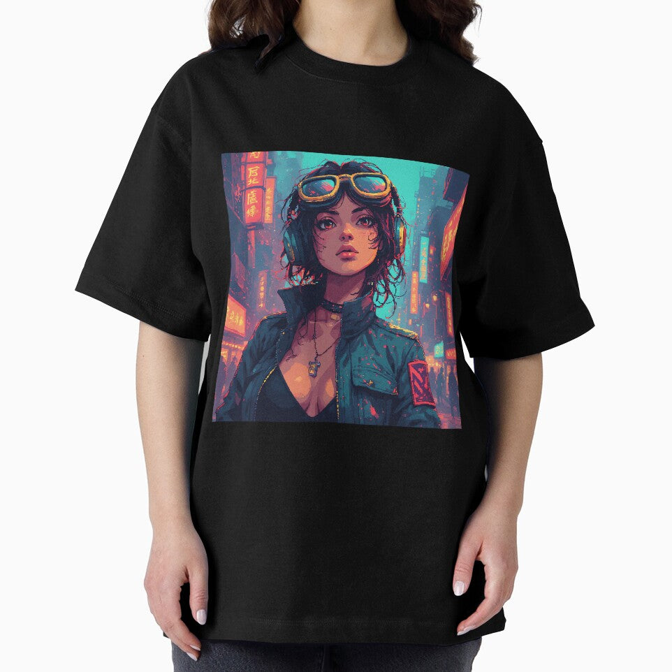Retro Pixel Art Beautiful Girl In Cyberpunk by pexoboy T-Shirts, Hoodie, Sweatshirt | BlankRebels.com (Image 2)