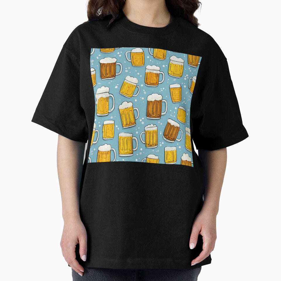 Hand Drawn Beer Mugs Pattern Ale Lager Design by NicolasGlowArt