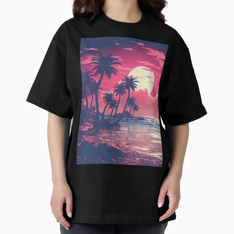 Luminous Landscape: Palm Trees and Neon Echoes by Mullet Monkey T-Shirts, Hoodie, Sweatshirt | BlankRebels.com (Image 2)