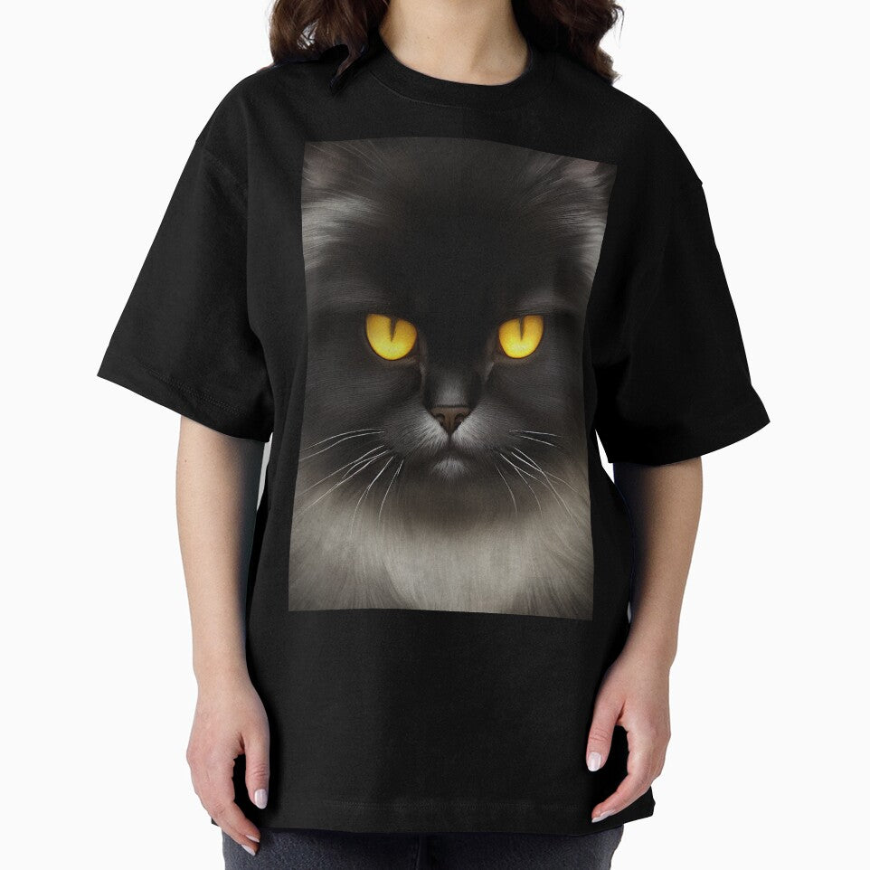 Funny Angry Fluffy Black Persian Kitty Cat Face by Sandy Richter T-Shirts, Hoodie, Sweatshirt | BlankRebels.com (Image 2)