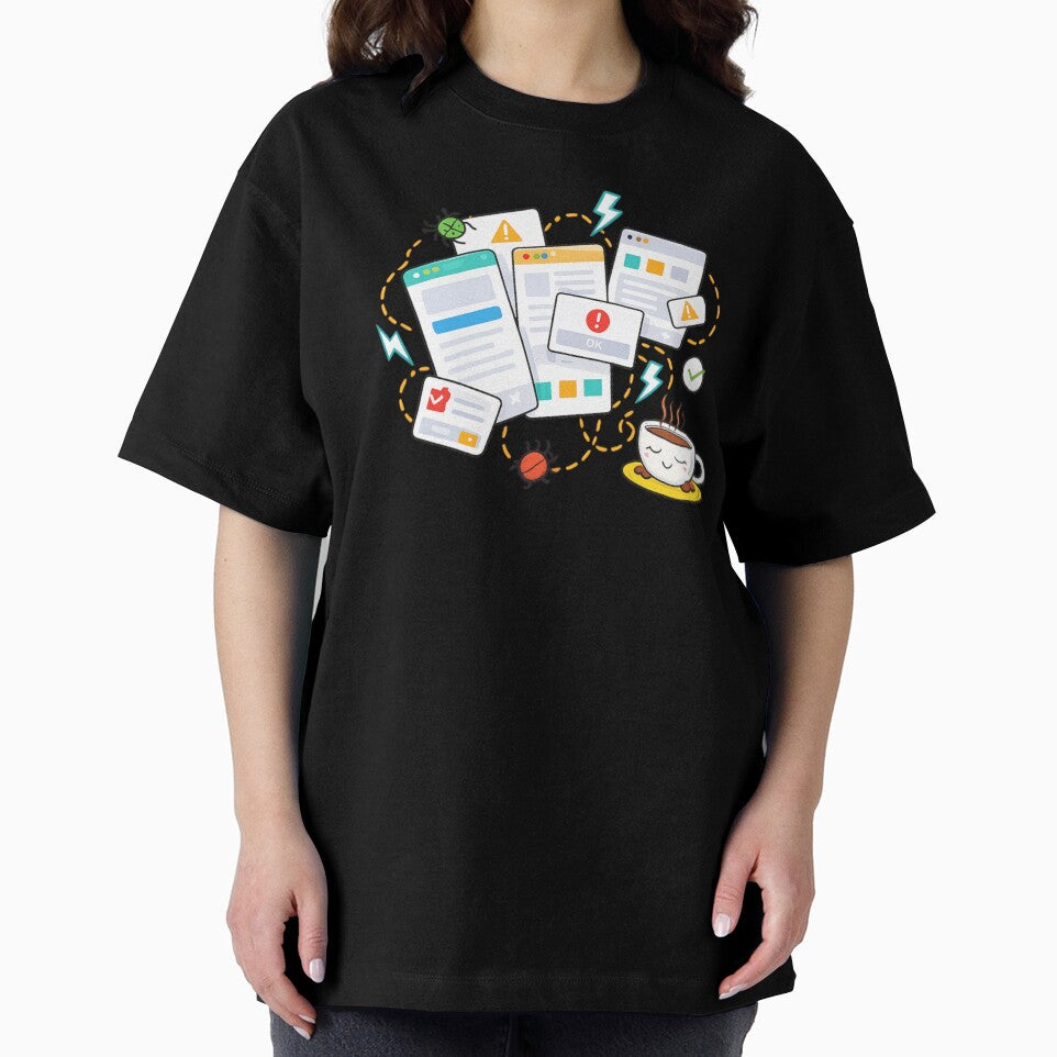 Mobile App Chaos Scene – Funny Developer Illustration for Coffee Lovers by Vasil Dimitrov T-Shirts, Hoodie,... (Image 2)