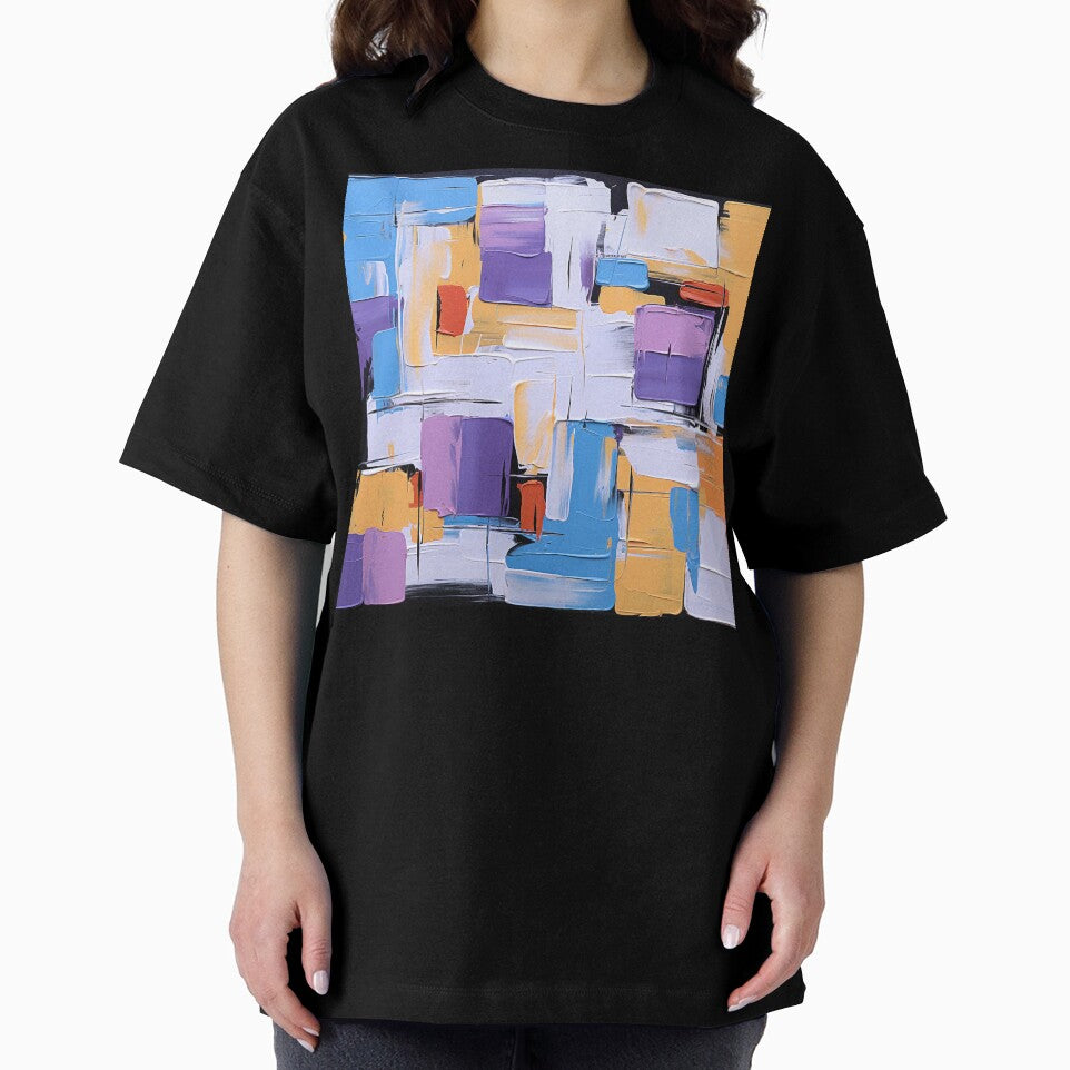 Blue, Yellow, Purple, And White Contemporary Modern Abstract by DEC02 T-Shirts, Hoodie, Sweatshirt (Image 2)