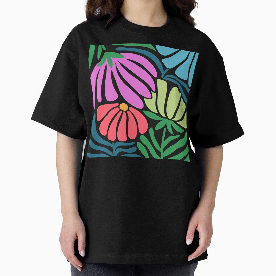 Boho Pink Flowers And Leaves Abstract Art Design by DEC02