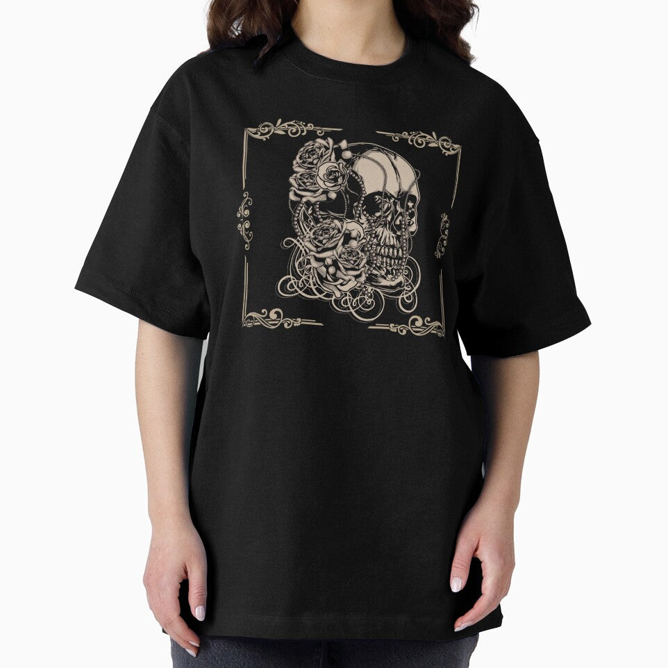 Gothic Dead Skull With Flower Power And Jewelry by darknessjeff86 T-Shirts, Hoodie, Sweatshirt | BlankRebels.com (Image 2)