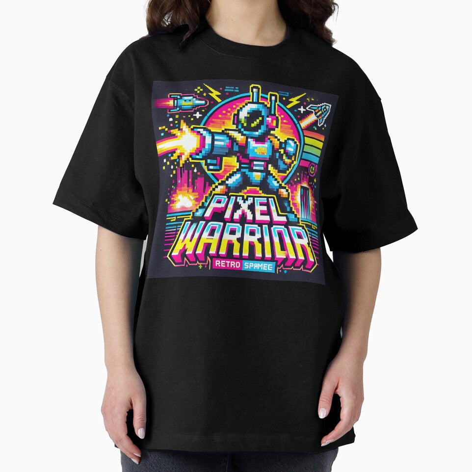 Pixel Warrior - Retro Space Battle by Psychacharm T-Shirts, Hoodie, Sweatshirt | BlankRebels.com (Image 2)