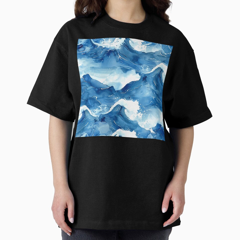 Big, Bold Blue Japanese-Style Crashing Waves Abstract by DEC02 T-Shirts, Hoodie, Sweatshirt | BlankRebels.com (Image 2)