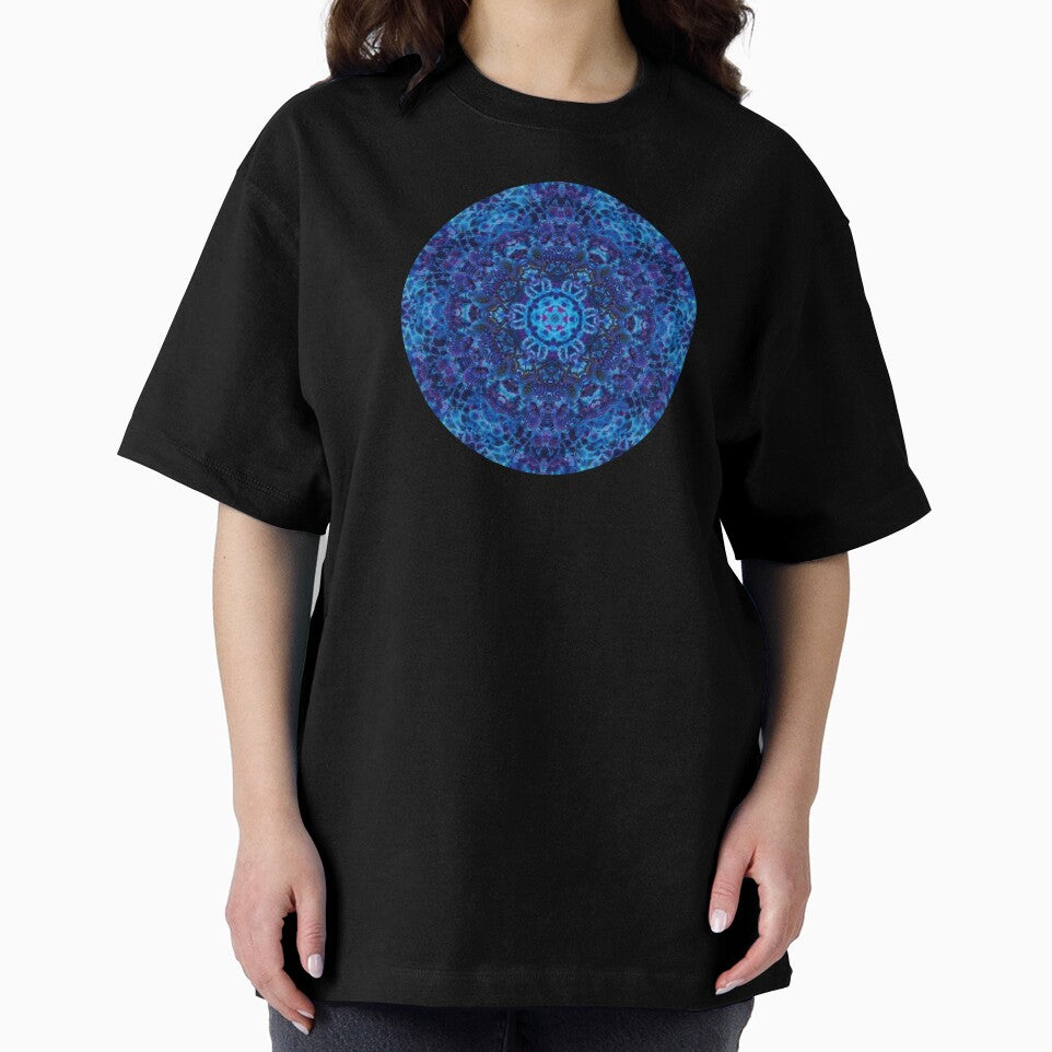 Deep Blue Dive Kaleidoscopic Mandala Number 1 Circle by SpotterArt T-Shirts, Hoodie, Sweatshirt | BlankRebels.com (Image 2)