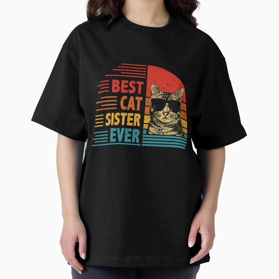 Vintage Retro Best Cat Sister Ever Funny Cat Lover Mother's Day Gift by EdwinaEmmanoiCo