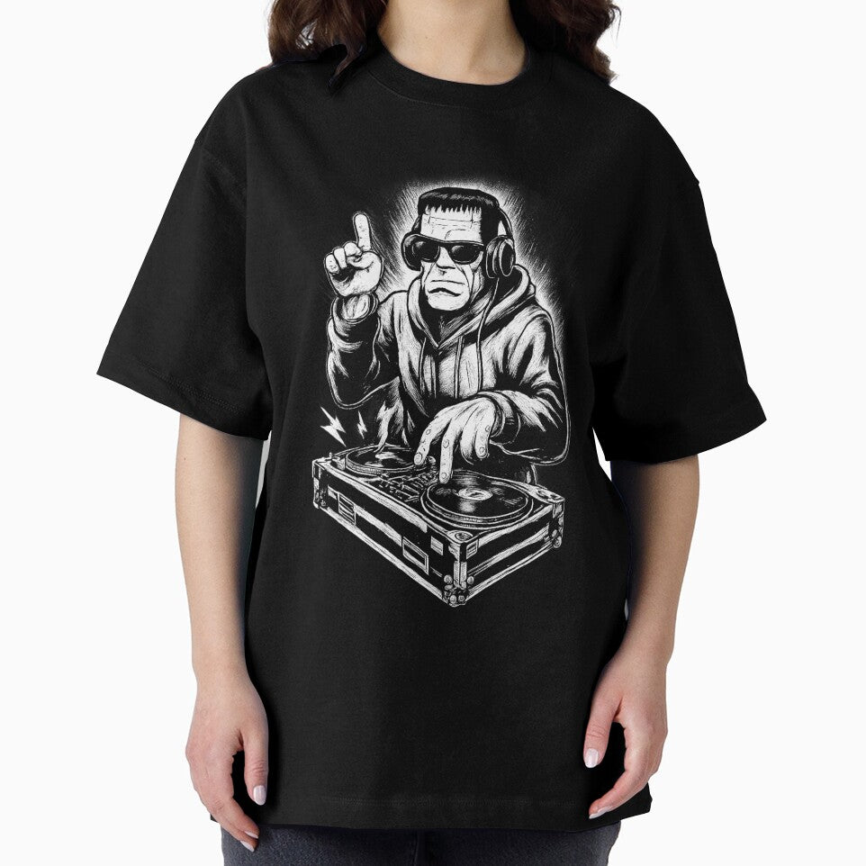 DJ Frankenstein Dropping Monster Beats by Iceberg Comic Book Lounge T-Shirts, Hoodie, Sweatshirt | BlankRebels.com (Image 2)