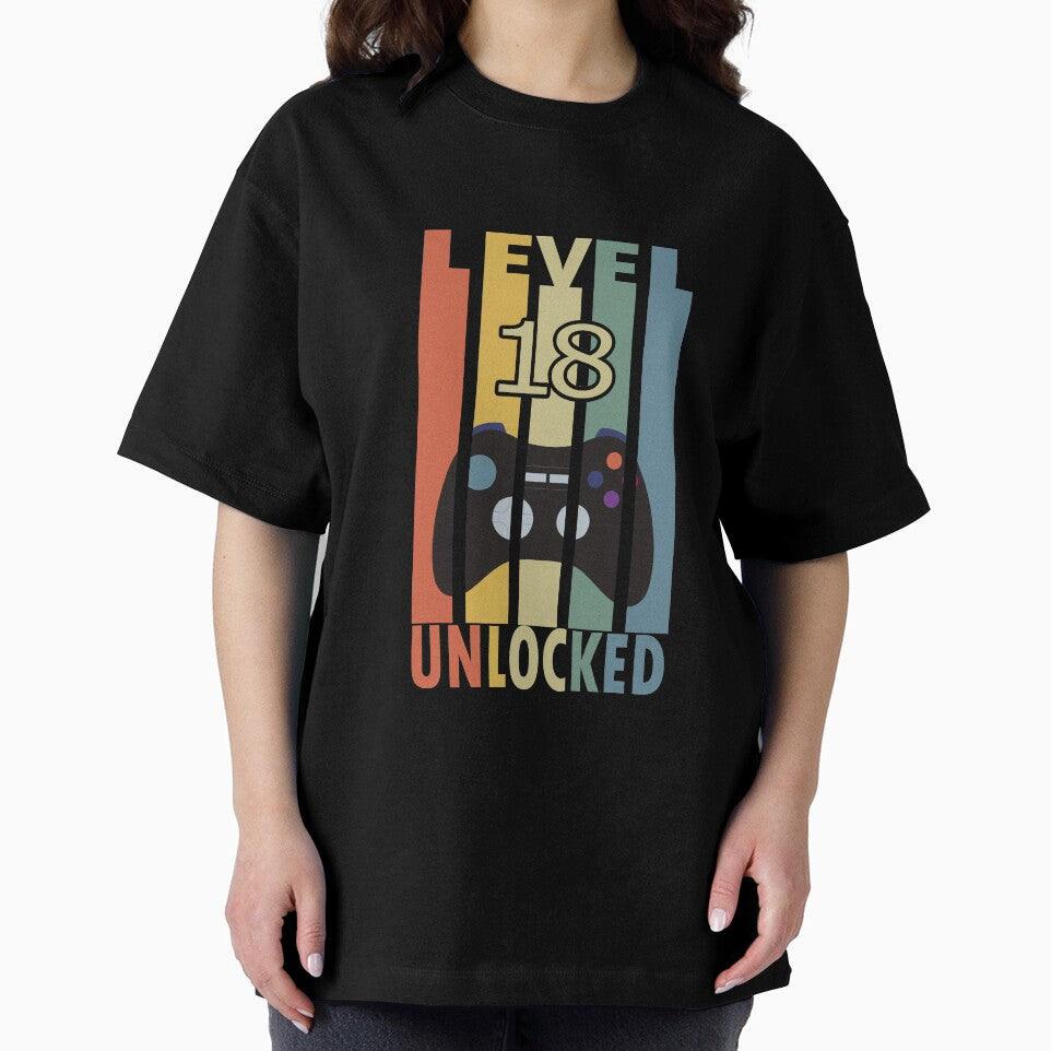 Level 18 Unlocked Vintage Gaming Retro 18th Birthday Gift by TDesignFactory