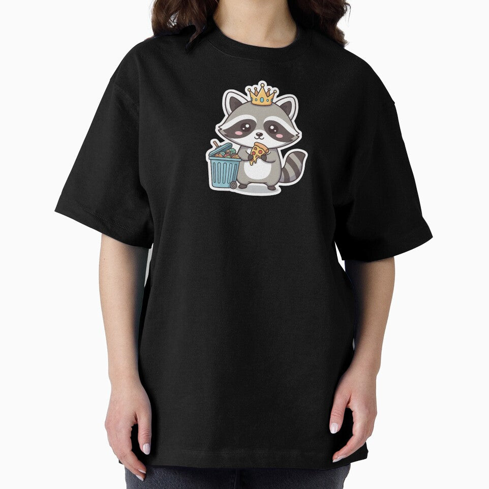King of the Trash Panda - Kawaii Raccoon Eating Pizza Aesthetic Sticker by arup7980 T-Shirts, Hoodie, Sweatshirt (Image 2)