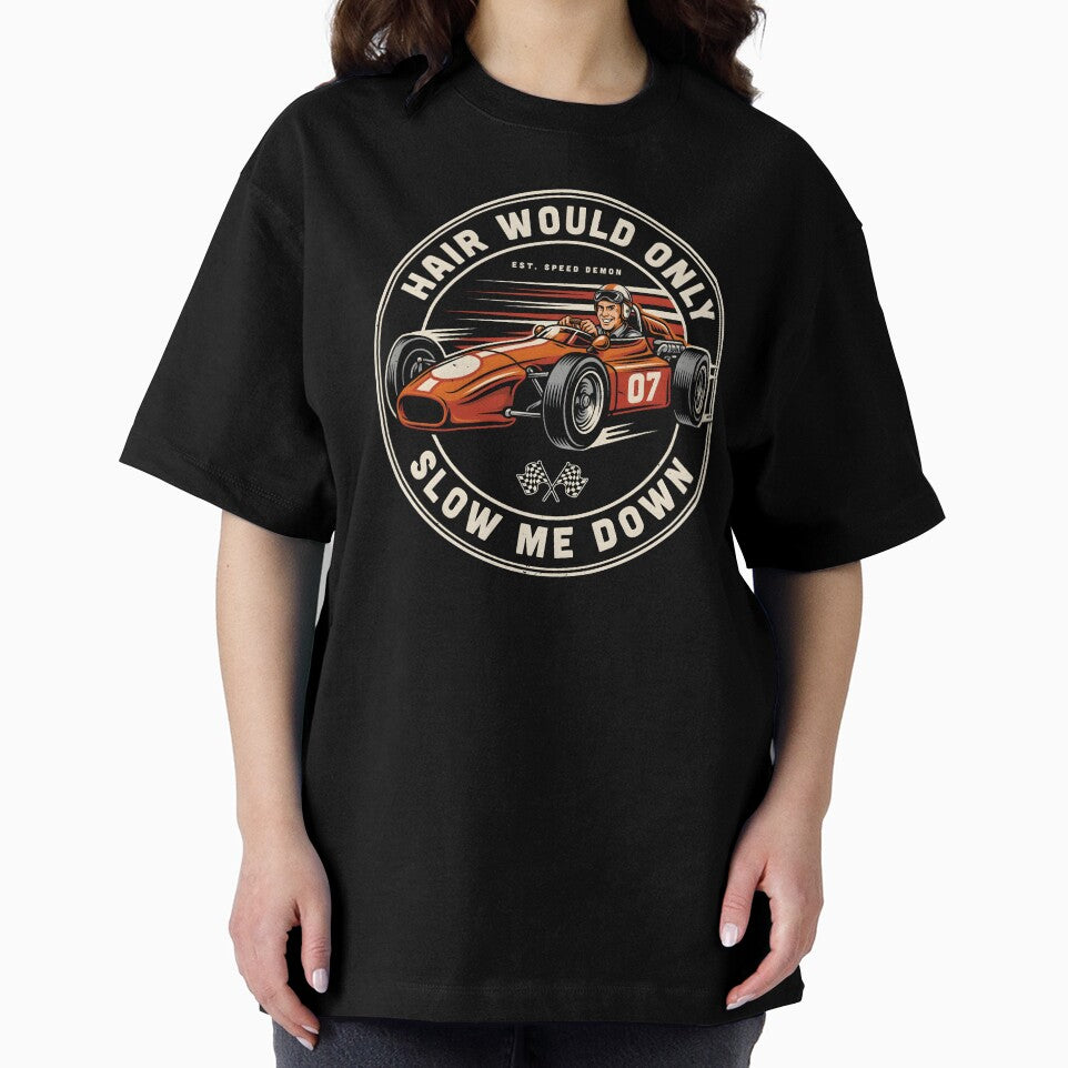 Hair Would Only Slow Me Down Dad Humor Funny Retro Bald Dad Joke by Redgiant87x