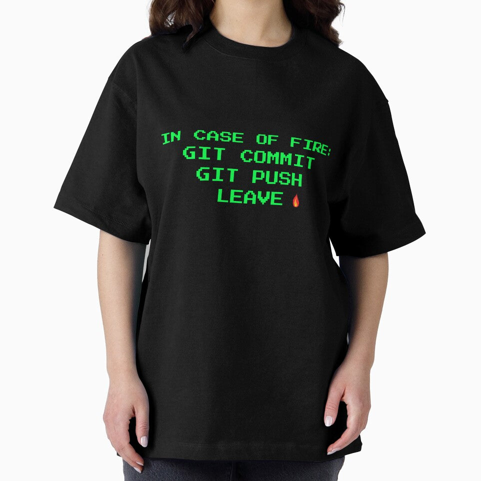 In Case Of Fire Git Commit Git Push Leave - Funny Programmer Coder by vividlukas T-Shirts, Hoodie, Sweatshirt (Image 2)