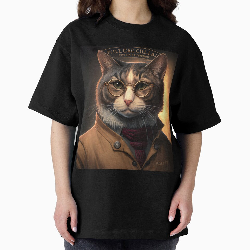 Distinguished Cat Portrait Wearing Gold Glasses T-Shirts, Hoodie, Sweatshirt
