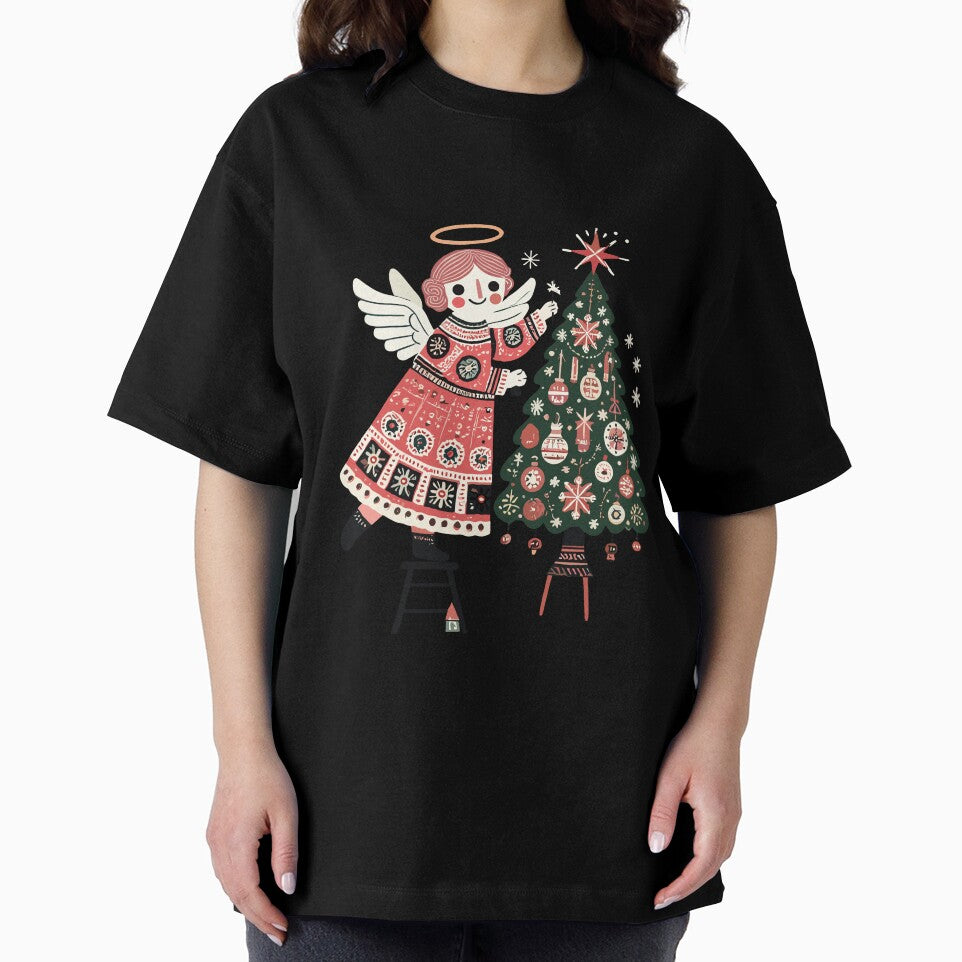 Angel Decorates Christmas Tree In Vintage by LuminOrb T-Shirts, Hoodie, Sweatshirt | BlankRebels.com (Image 2)