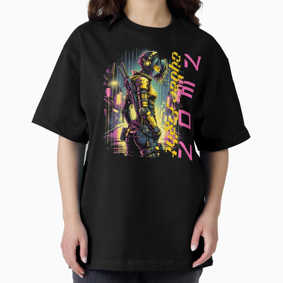 cyberpunk women with katanas and headphones by Aviartz01 T-Shirts, Hoodie, Sweatshirt | BlankRebels.com (Image 2)