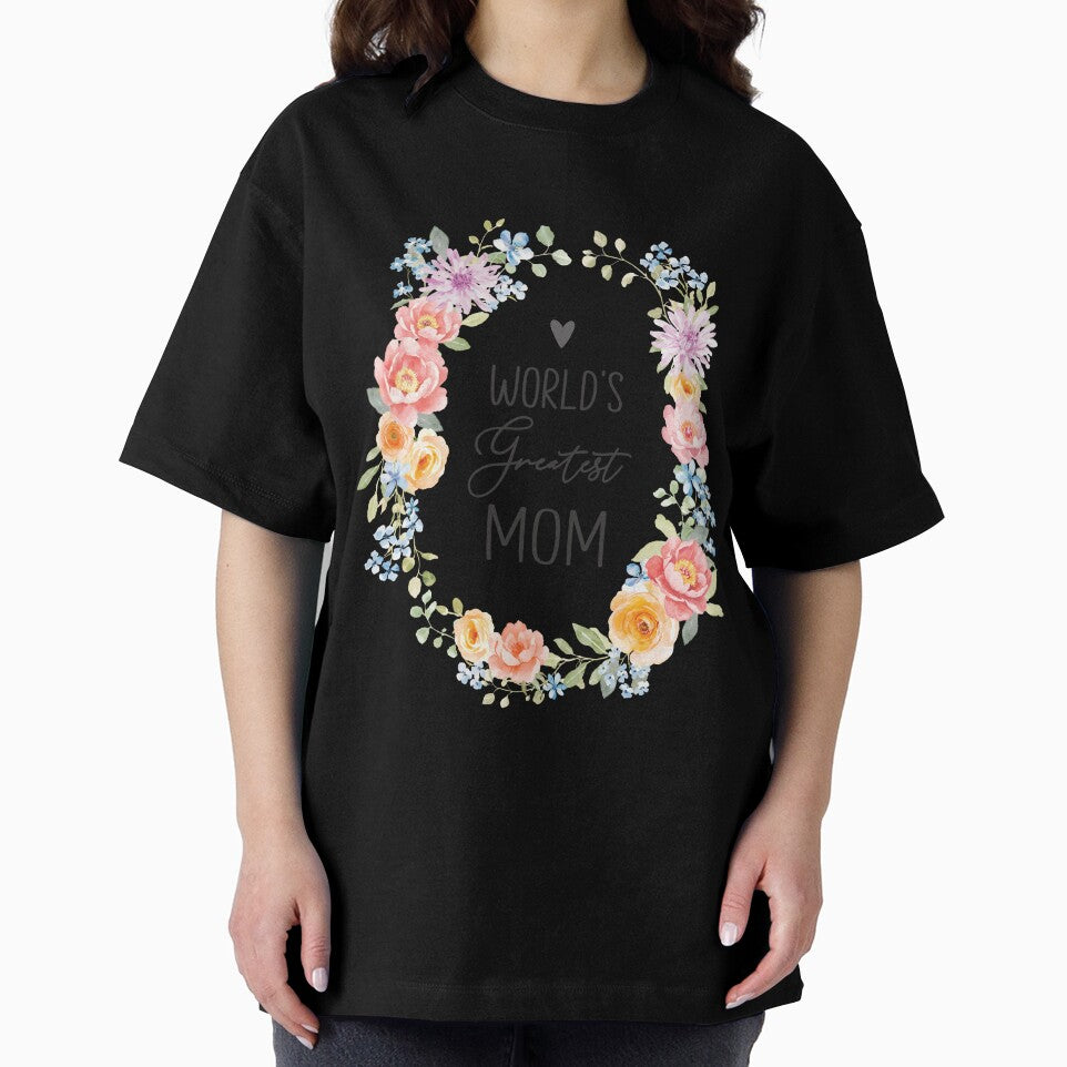 World's Greatest Mom Colorful Floral Mothers Day Quote by Nature Hues T-Shirts, Hoodie, Sweatshirt (Image 2)