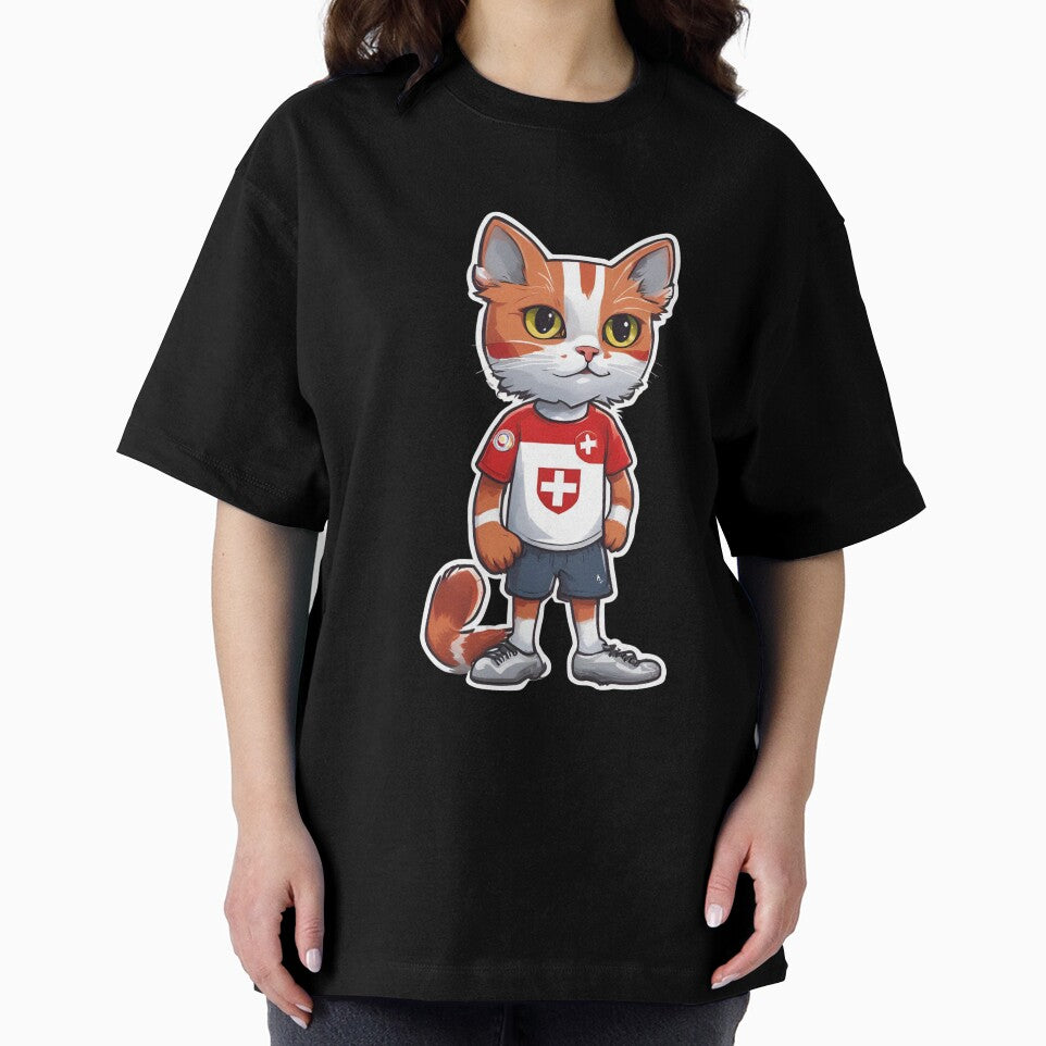 SWITZERLAND Sports Team: a Cat wearing colours of Swiss Flag D30 by PerfectDay2Play