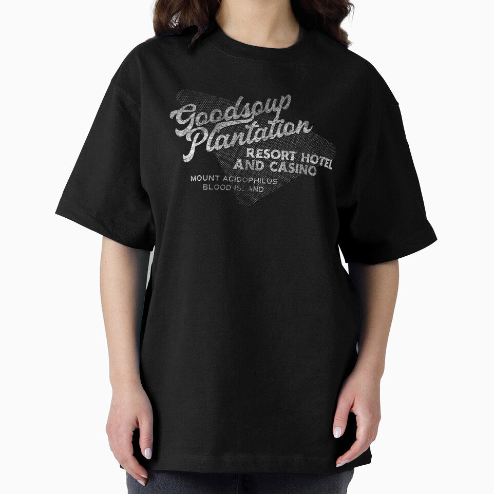 The Goodsoup Plantation Resort Hotel and Casino (White, Distressed) by GeekeriaDeluxe T-Shirts, Hoodie, Sweatshirt (Image 2)