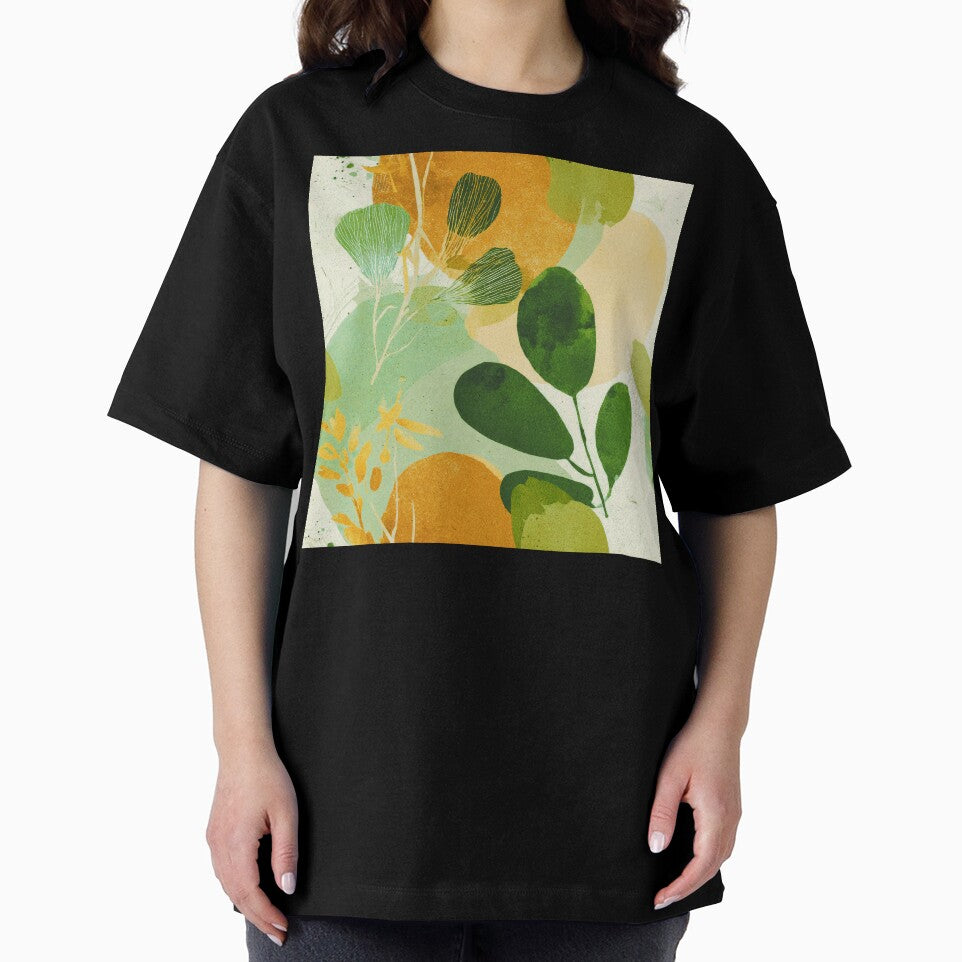 Boho Abstract Leaves Green Warm Earthtones T-Shirts, Hoodie, Sweatshirt