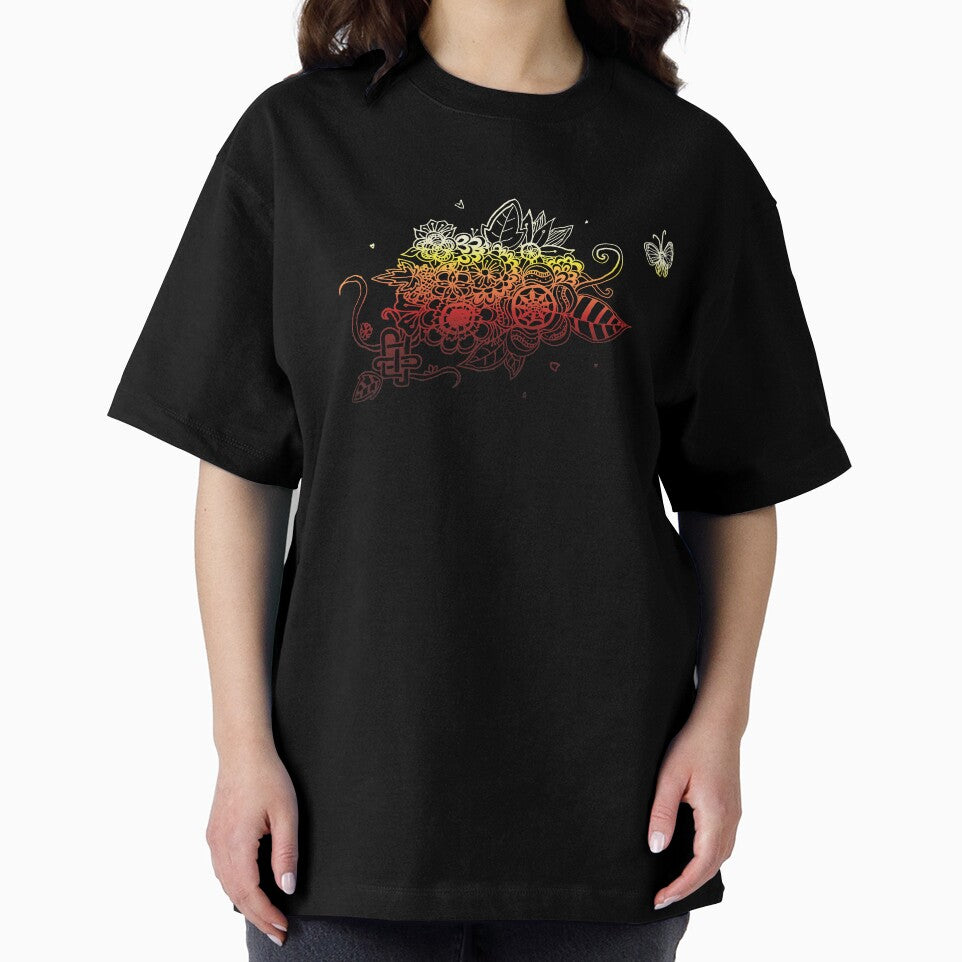 Flower garden - Sunset (Zentangle/ Doodle/ Mandala) by CreativityRoams T-Shirts, Hoodie, Sweatshirt (Image 2)