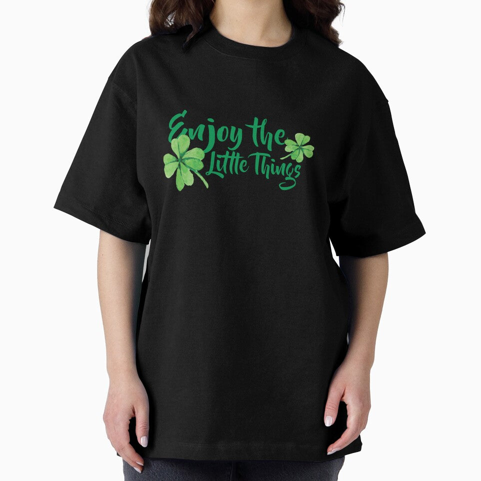 Enjoy the little things Four leaf Clovers St. Patrick's Day St. Patty's Day by Solidarityandco T-Shirts,... (Image 2)