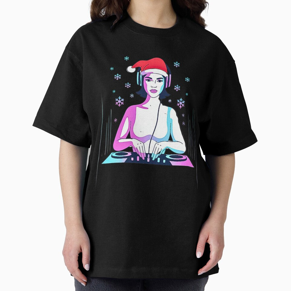 Christmas DJ Woman Neon by VibrArtco T-Shirts, Hoodie, Sweatshirt | BlankRebels.com (Image 2)