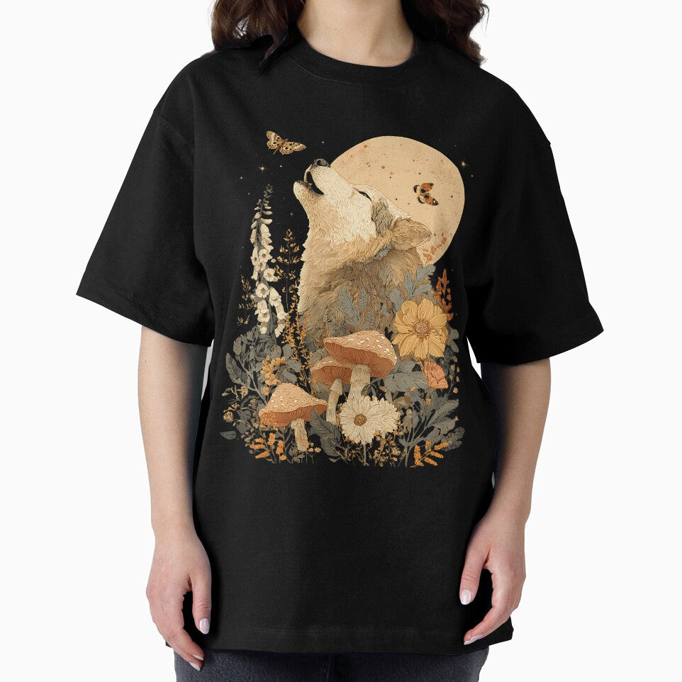 Moon Phase Wolf Cottagecore by geavzflwmg35 T-Shirts, Hoodie, Sweatshirt | BlankRebels.com (Image 2)