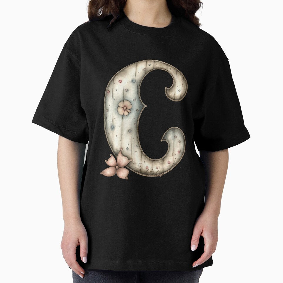 Fancy Fantasy Letter C Grunge Style Monogram by FernLiz
