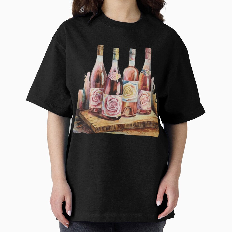 Watercolor Rose Wine Bottles by ArtQueen777