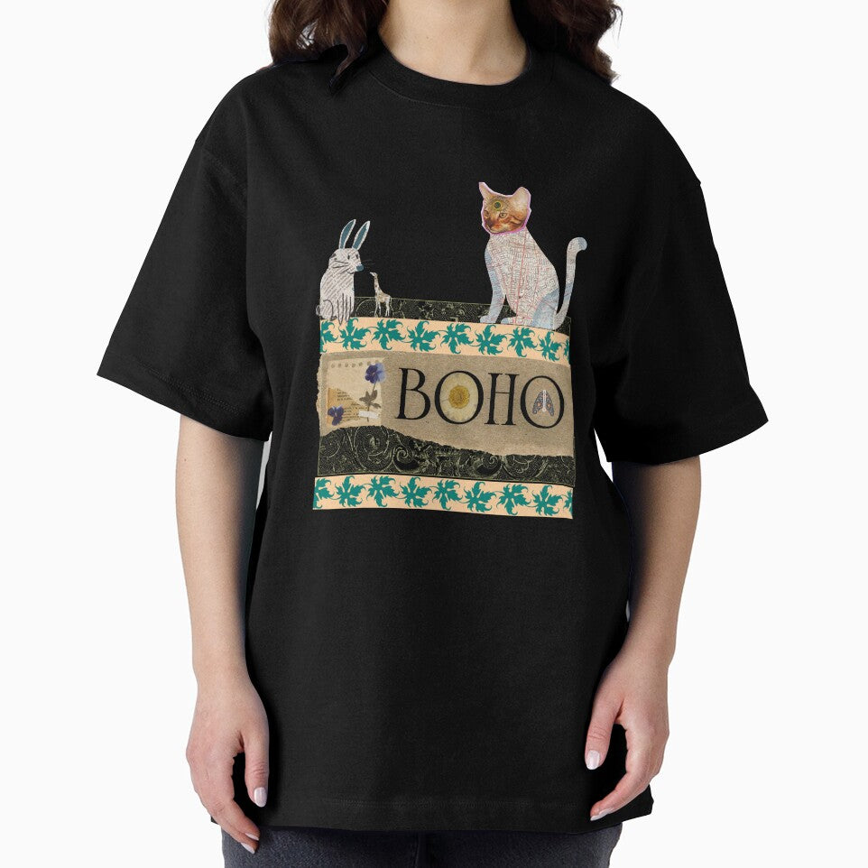 Elegant Boho Animal Collage T-Shirt - BOHO by GorinART Hoodie, Sweatshirt | BlankRebels.com (Image 2)
