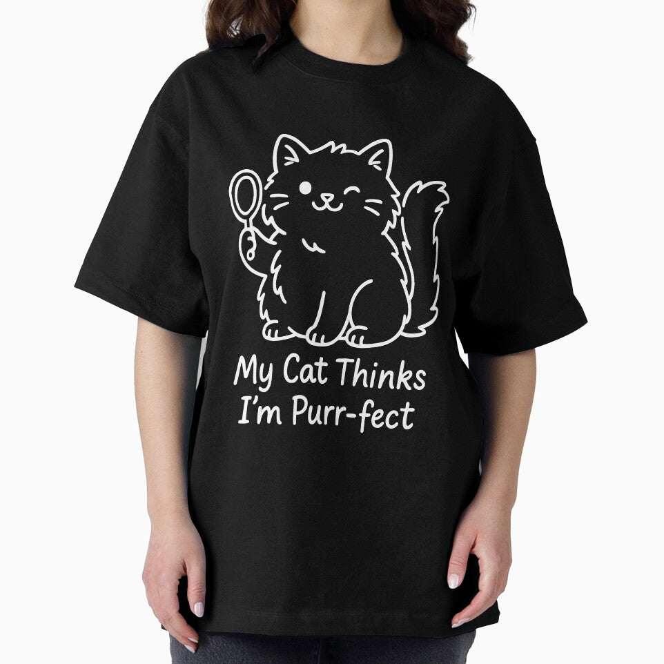 My Cat Thinks I’m Purr-fect Cute Cat Shirt – Sweet Cat Mom Gift by WhiskerlyGfx