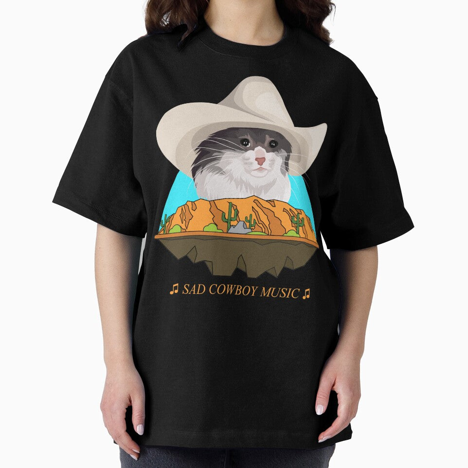 Sad Cat Wearing a Cowboy Hat Meme by CelestialHCO T-Shirts, Hoodie, Sweatshirt | BlankRebels.com (Image 2)
