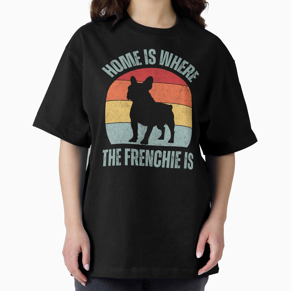 Home is Where The Frenchie is French Bulldog Retro Sunset Vintage Dog Lover Cute Pet Gift by darunwan T-Shirts,... (Image 2)