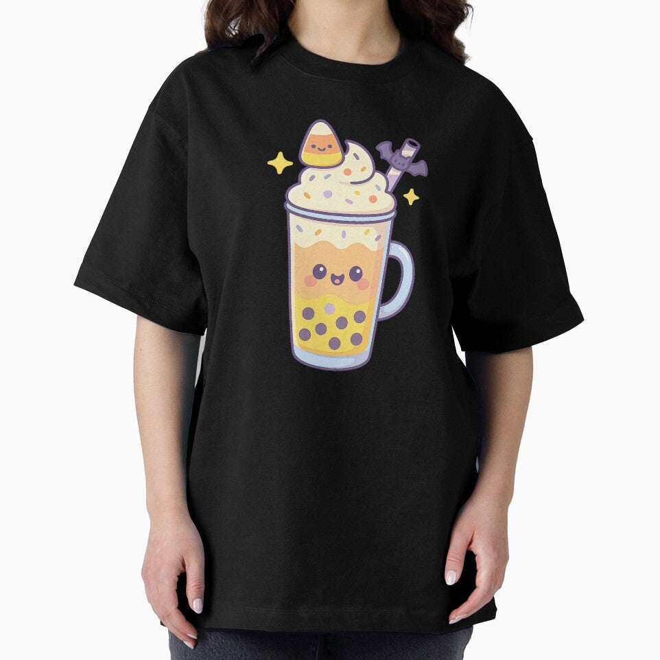 Kawaii Halloween Candy Corn Milkshake Cute Pastel Drink Character by ThaiArtShop
