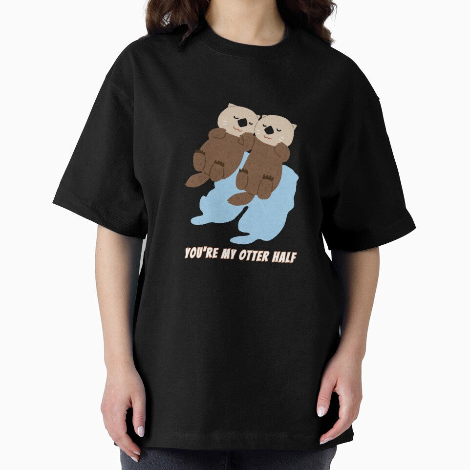 Cute Kawaii Otters You're My Otter Half Pun by AnimalMemeHub T-Shirts, Hoodie, Sweatshirt | BlankRebels.com (Image 2)