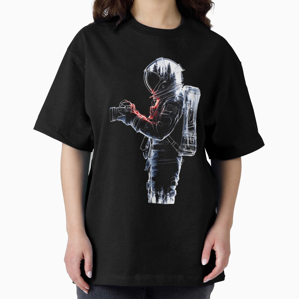 Astronaut Holds Camera Motif Drawing Artwork Astronaut by prabuniard T-Shirts, Hoodie, Sweatshirt | BlankRebels.com (Image 2)