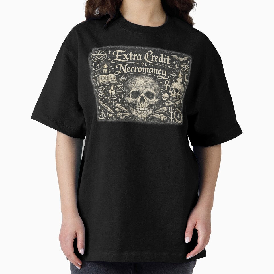 Extra Credit in Necromancy – Occult Chalkboard Phrase by Mouraludia
