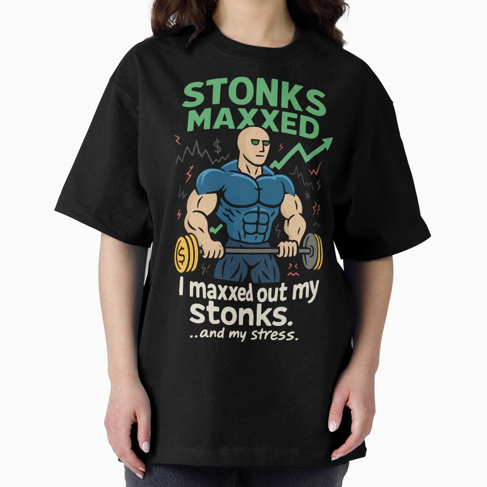Stonks Maxxed – Funny Finance & Meme Shirt by Mighty Tees Hoodie, Sweatshirt | BlankRebels.com (Image 2)