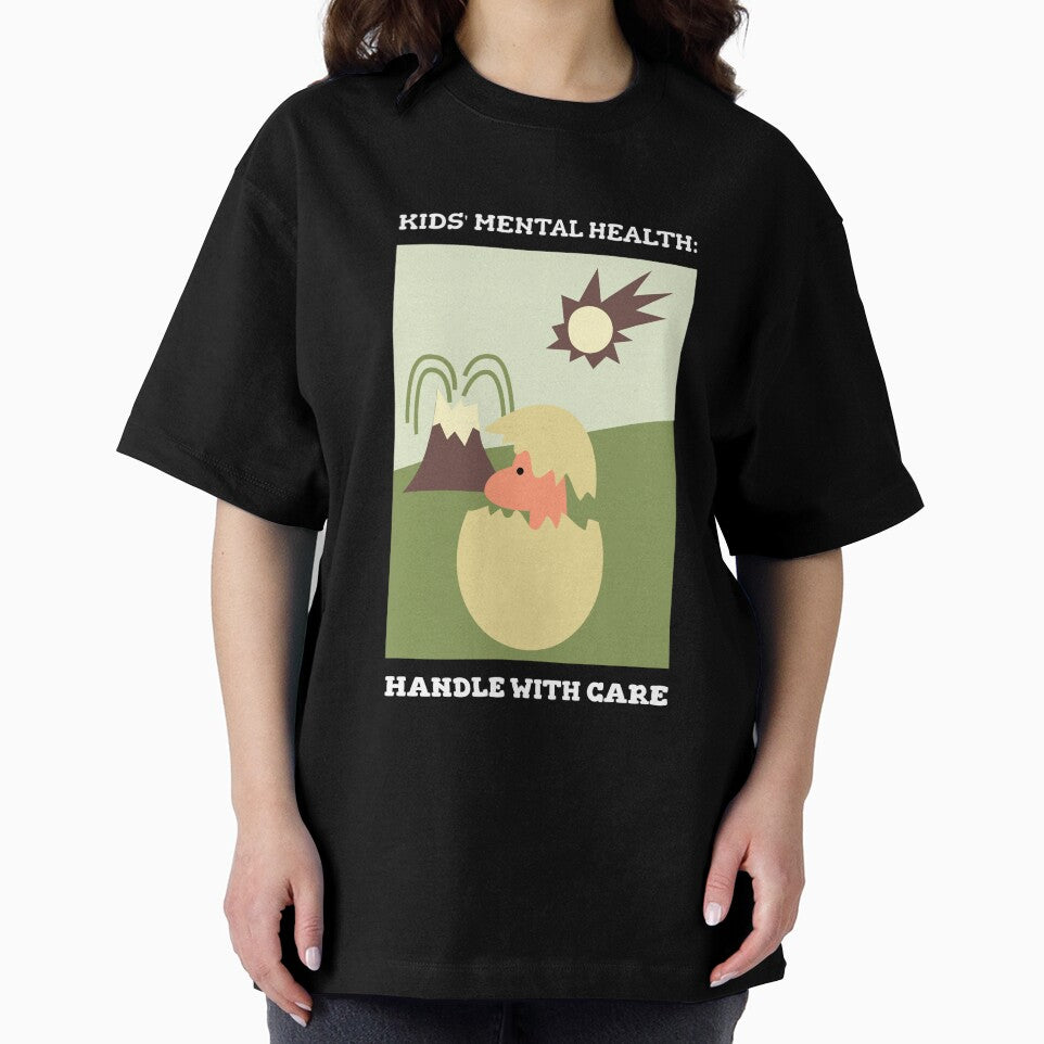 Kids’ Mental Health: Handle With Care Cute Dino by Winter--Flowers T-Shirts, Hoodie, Sweatshirt | BlankRebels.com (Image 2)
