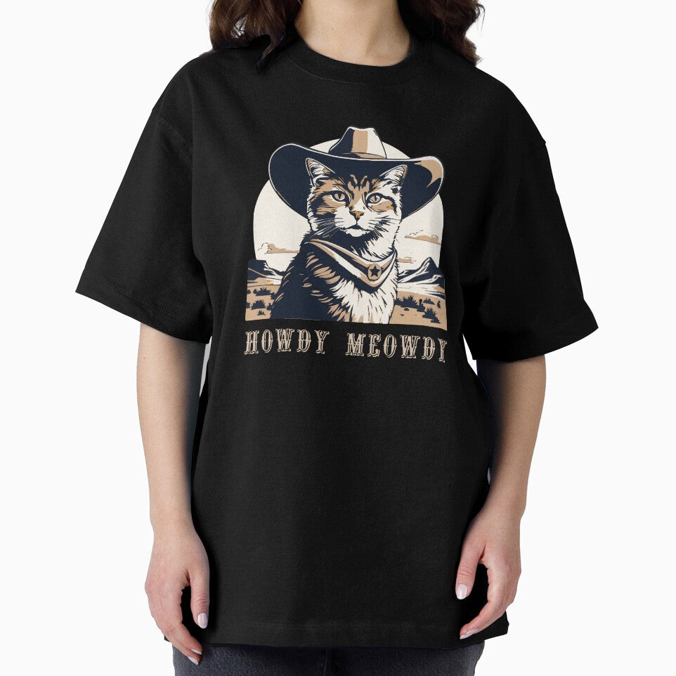 Howdy Meowdy Cat Meme | Texan Cowboy Cat Meowdy | Retro colored Western Cowboy Gifts for Dad | Meowdy Cat Face... (Image 2)