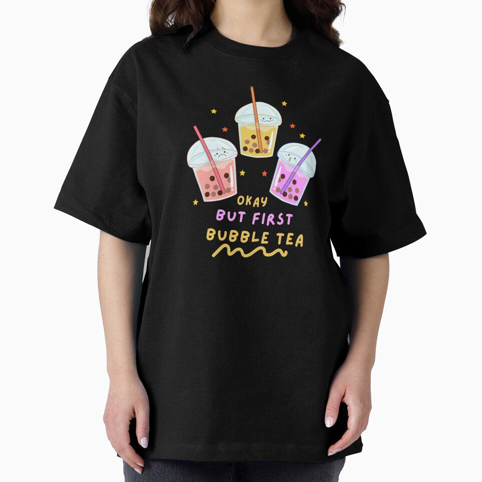 Okay But first Bubble Tea Cute Kawaii Face Bubble Tea by Artistusha T-Shirts, Hoodie, Sweatshirt | BlankRebels.com (Image 2)