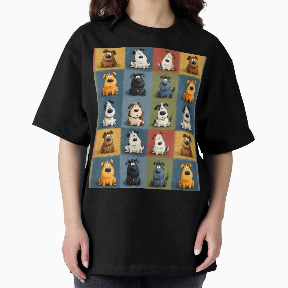 Dogs Funny Dog Lover Cartoon Animals Retro Checkered Pattern by SecretDicer T-Shirts, Hoodie, Sweatshirt (Image 2)